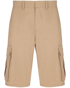 Balmain Cotton Canvas Cargo Bermuda Shorts - Natural
