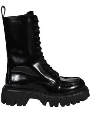 MSGM Round Toe Ankle Boots - Black