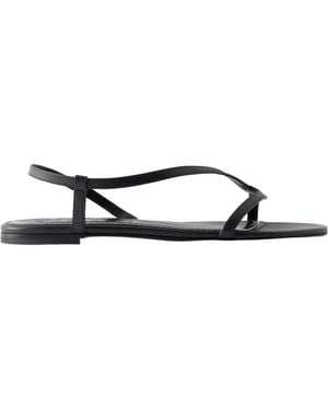 STAUD Louden Leather Flats - White