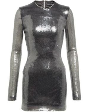 David Koma Sequined Minidress - Grey