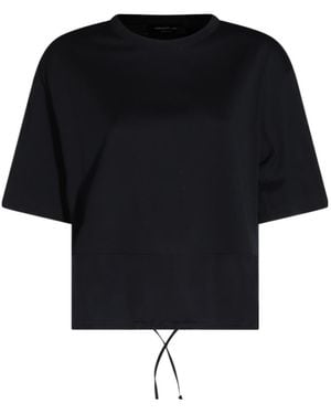 Fabiana Filippi Crewneck Drawstring Hem T-Shirt - Black