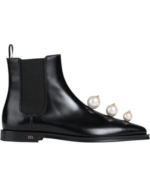 Dolce & Gabbana Minimalist Cowhide Slippers - Black