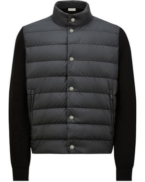 Moncler Padded Cotton Zip-Up Cardigan - Black