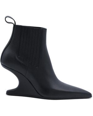 Rick Owens Pointed Toe Ankle Boots - Blue