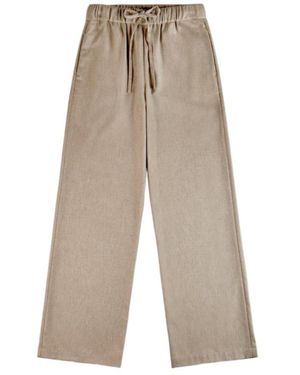 Fay Drawstring Wide-Leg Trousers - Natural