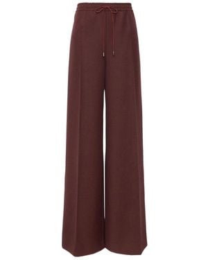Max Mara Denim-Effect Wool Wide-Leg Pants - Purple