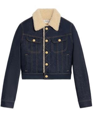 Celine Trucker Sherpa Jacket - Blue