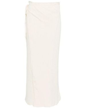 Baserange Ribbed Knit Midi Skirt - White