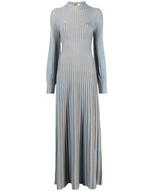 Gabriela Hearst Long-Sleeved Knitted Maxi Dress - Grey