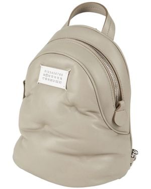 Maison Margiela Small Solid-Color Leather Backpack - Natural