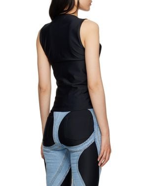 Mugler Round-Neck Sleeveless Top - Black