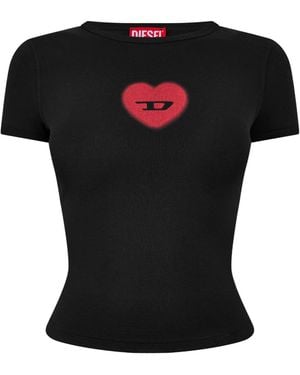 DIESEL Cropped Fitted Mini T-Shirt - Black