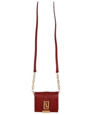 Versace Greca-Plaque Detail Wallet - Red