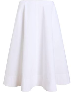KHAITE A-Line Poplin Skirt - White