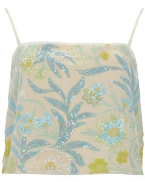 Baum und Pferdgarten Embroidered Sequin Top - Green