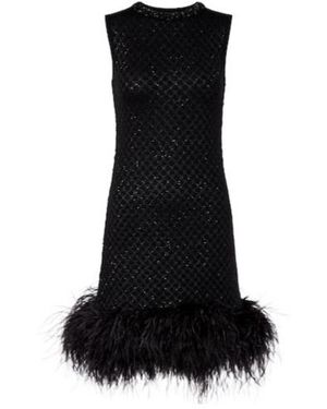 Max Mara Novara Feather-Trimmed Minidress - Black