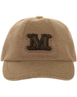 Max Mara Rodesia Logo Plaque Hat in Natural | Lyst