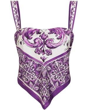 Dolce & Gabbana Silk Top - Purple