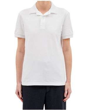 Maison Margiela Four-Stitch Short-Sleeve Polo Shirt - White