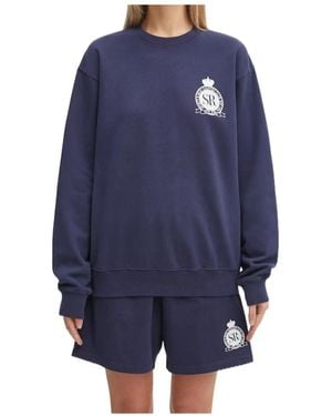 Sporty & Rich Royal Club Crest-Embroidered Sweatshirt - Blue