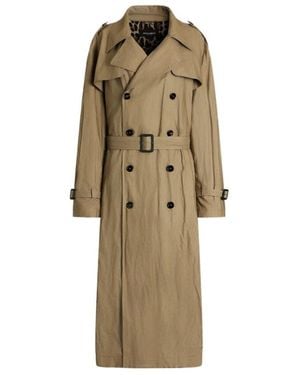 Dolce & Gabbana Crinkled Belted Trench Coat - Natural