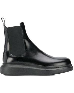 McQueen Hybrid Leather Chelsea Boots - Black