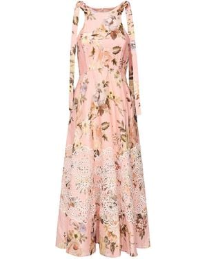 Zimmermann Acacia Broderie Midi Dress - Pink