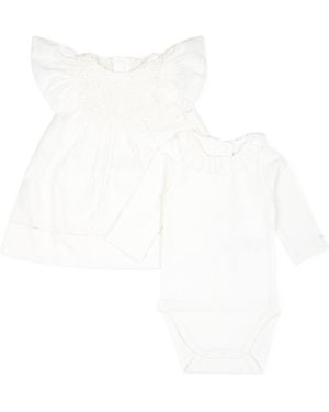 Chloé Ruffle-Detail Pajamas Set - White