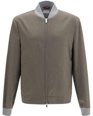 Brunello Cucinelli Long-Sleeved Casual Jacket - Gray