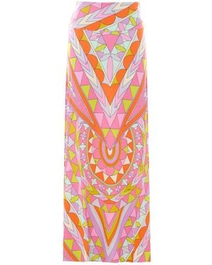 PUCCI Pucci Geometric Print Midi Skirt - White