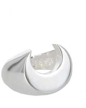 Marine Serre Logo Engraved Ring - White