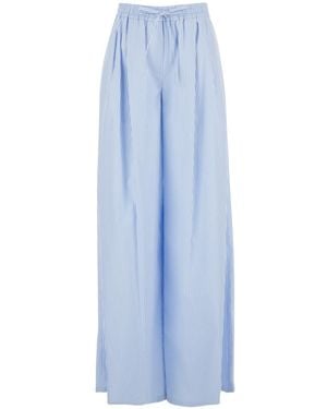 Dolce & Gabbana Dolce & Gabbana Light Trousers With Elasticated Waistband And Striped Pattern - Blue