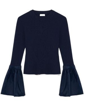 Jonathan Simkhai Agata Taffeta Knitted Top - Blue