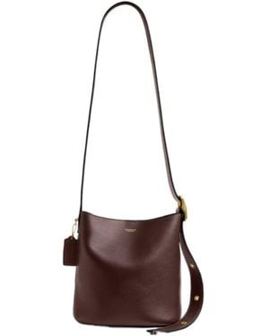 COACH Bleecker Strap Calf Leather Tote Bag - Brown