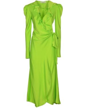 Philosophy Di Lorenzo Serafini Ruffle-Detailing Long-Sleeve Dress - Green