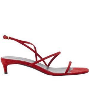 KHAITE Loop Suede Sandals - Red