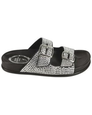 Rene Caovilla René Caovilla Emma Embellished Slider Sandals - Black