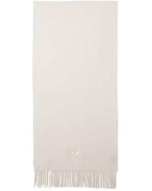 DIESEL S-Imon-D-Long Fringed Scarf - White