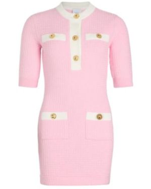 Patou Button-Detail Knit Dress - Pink