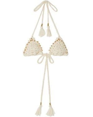 Alanui Cape Jasmine Bikini Top - White