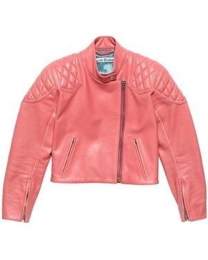 Acne Studios Leather Biker Jacket - Red