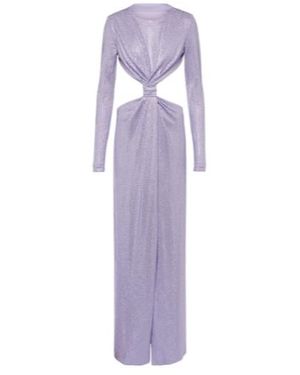 Area Crystal-Embellished Cutout Jersey Gown - Purple