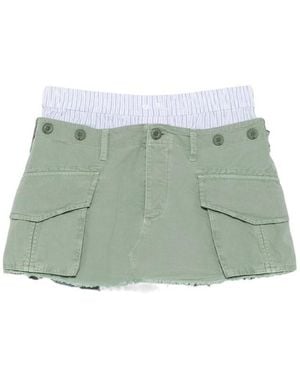 Alexander Wang Cargo Raw-Cut Skirt - Green