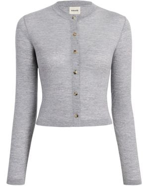 KHAITE Button-Front Wool-Blend Cardigan - Grey
