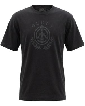 Gucci Cotton Jersey T-Shirt With Print - Black
