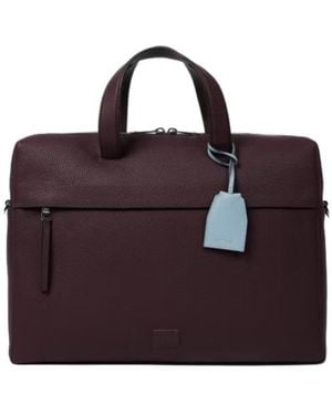 Paul Smith Logo Patch Zipped Briefcase - Brown