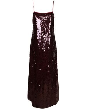 Alberta Ferretti Sequin Maxi Dress - Purple