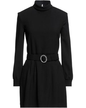 Saint Laurent Solid Color Long Sleeve Dress - Black
