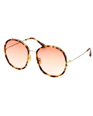 Tom Ford Round-Frame Tortoiseshell Sunglasses - Pink
