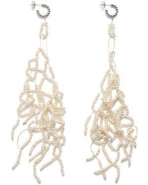 Lemaire Pearl Tassel Earrings - White